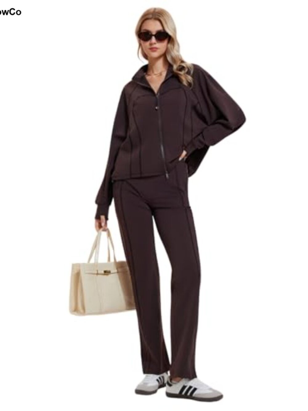 2 Piece Tracksuit Set Zip Up Jacket & Straight Leg Pants 80% Polyester 20%